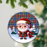 Beaton Modern Tartan Christmas Ceramic Ornament - Santa Claus In Kilt Style